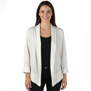 JAMES PERSE 100% Cotton Long Sleeve Cardigan Open Front Frayed Edges Sz XL